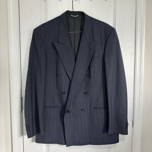 Henry Grethel Men’s Navy Pinstripe Double Breasted Blazer Sport Coat Custom